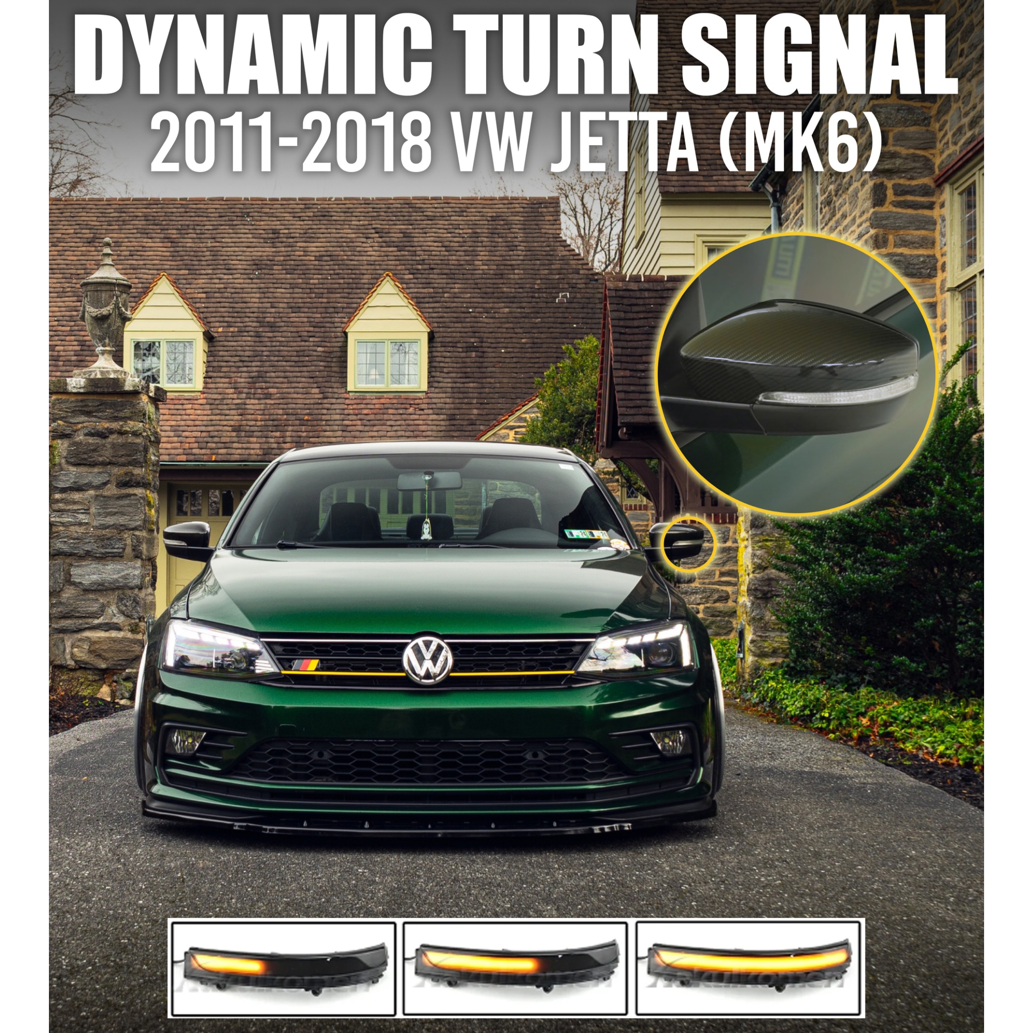 MK6 Jetta Dynamic LED Mirror Turn Signals (Non-GLI)