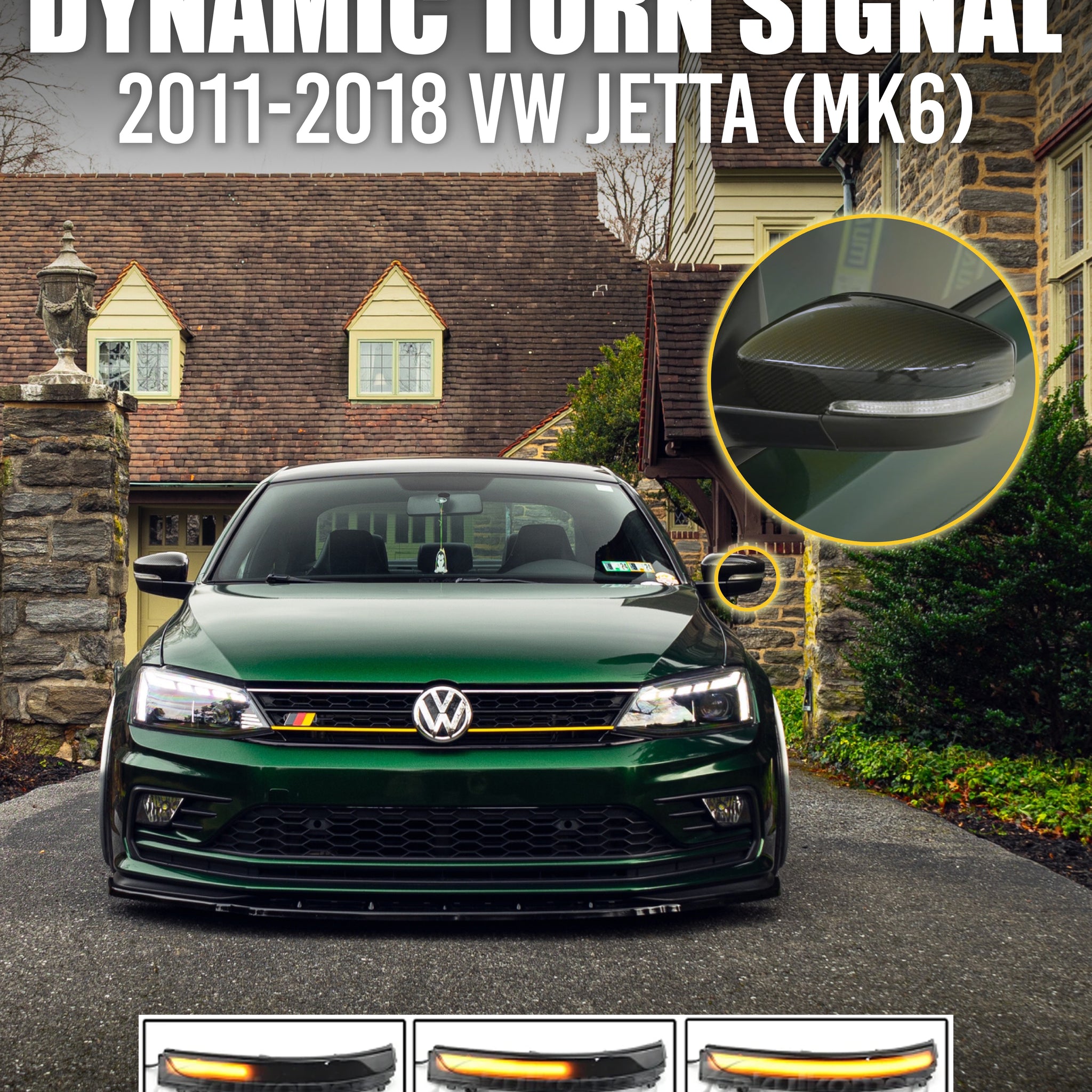 Dynamic LED Turn Signal Side Mirror Indicator for Jetta Mk6